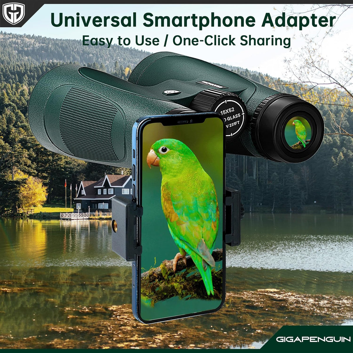 15x52 HD Binoculars for Adults High Powered with Upgraded Phone Adapter