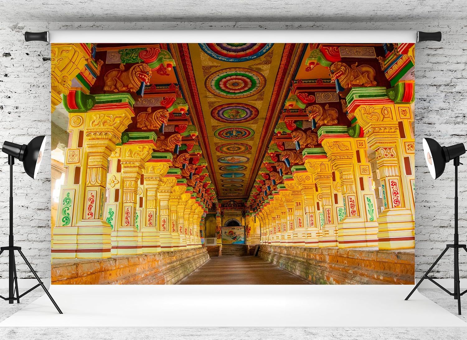 7x5ft Hindu Temple Backdrop Meenakshi Temple Traditional Cultural Architecture Photography Background Indian Landmark Religious Travel Portrait Photo Booth Studio Props Wallpaper