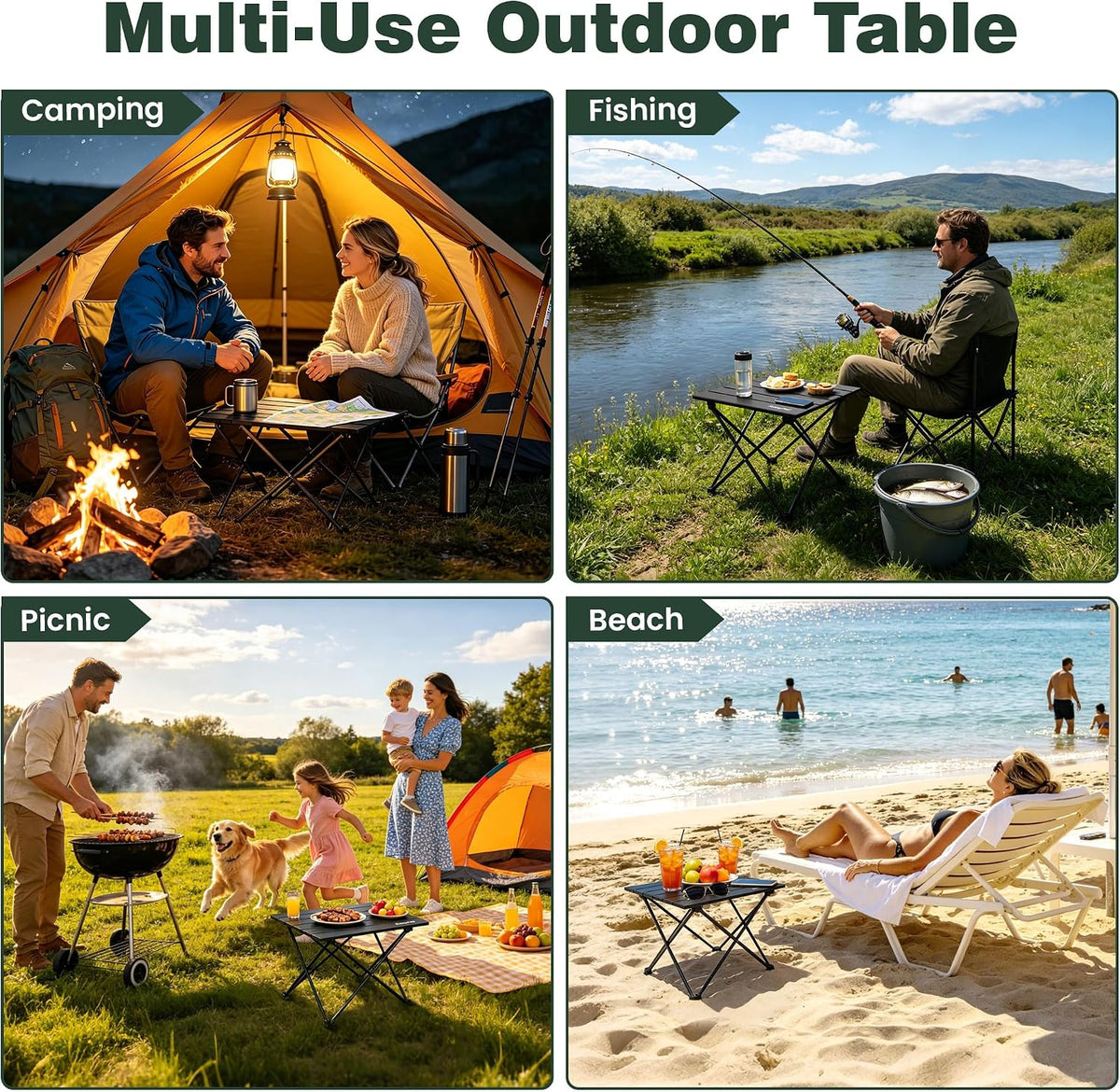 SUNNYFEEL Small Camping Table - Ultralight Portable Folding Table