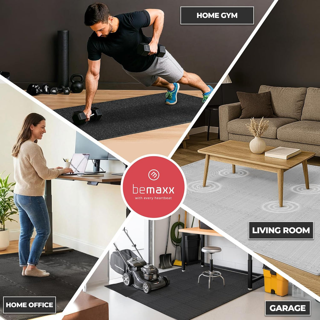 bemaxx Gym Mats Set - EVA Interlocking Foam Floor Tiles Workout Mat Puzzle