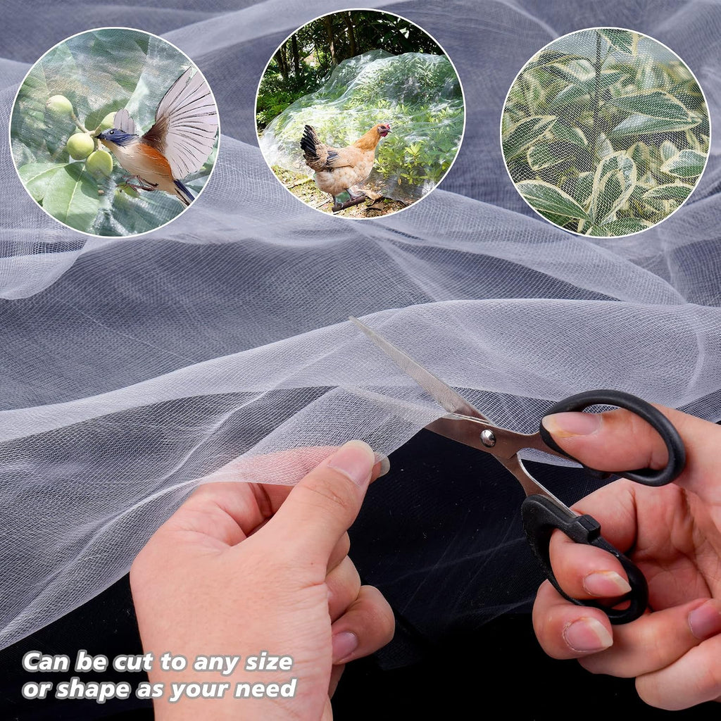 Garden Netting,8x33Ft Mosquito Insect Birds Animals Barrier Protection Net Ultra Fine Garden Mesh Netting Plant Covers for Vegetable Plants Fruits Flowers Trees Greenhouse Row Cover