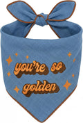 Two Tails You're So Golden Dog Bandana, Tie-on, Large