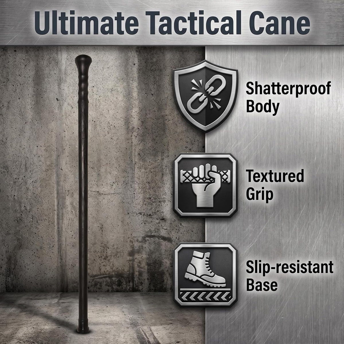 Cane Hiking Stick Mountaineering Stick Black Walking Hiking Men and Women 35 inches