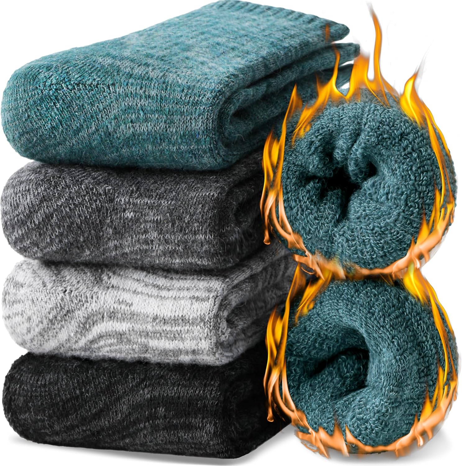 EBMORE Merino Wool Thermal Warm Winter Socks for Women Men
