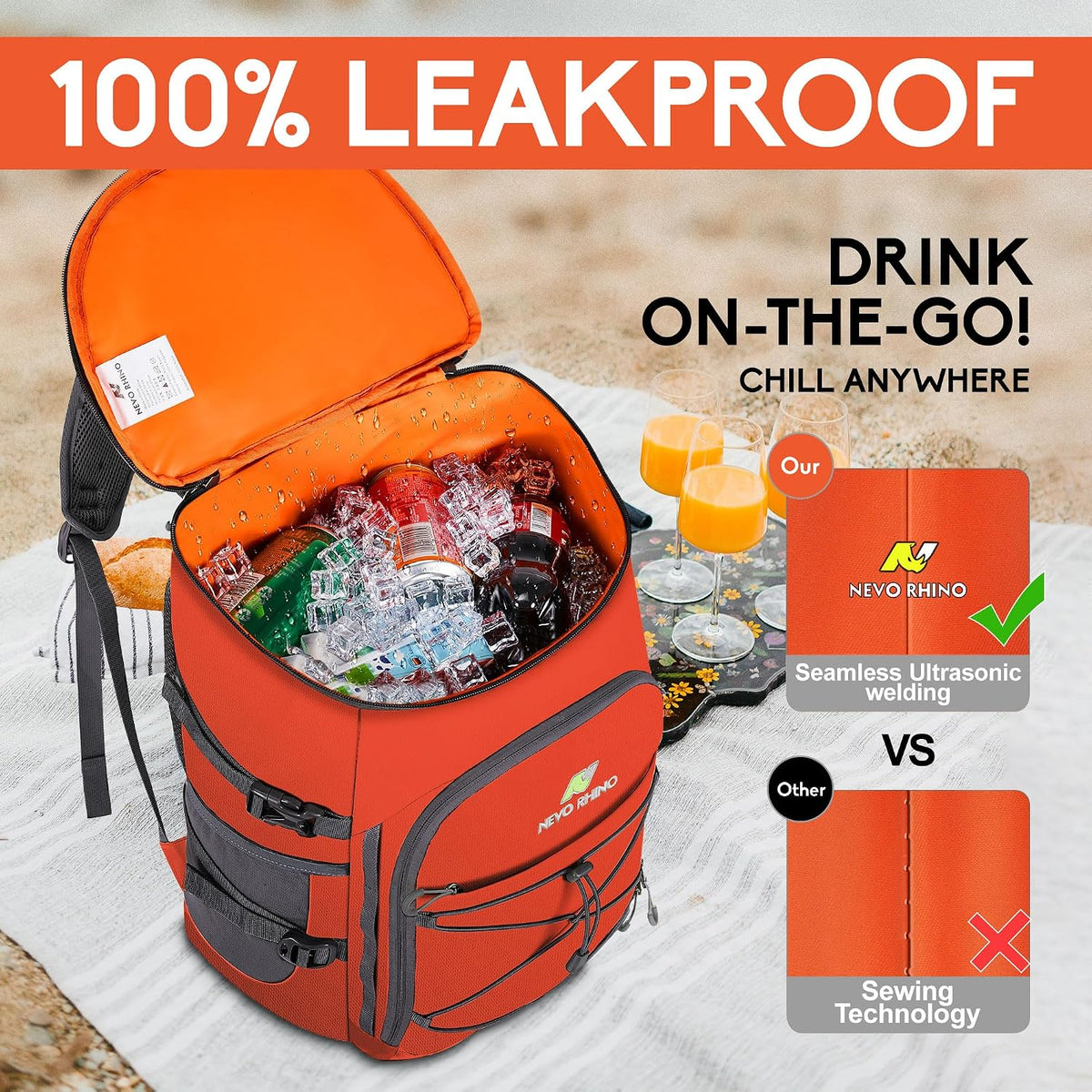 N NEVO RHINO Backpack Coolers Insulated Leak Proof 36/54 Cans