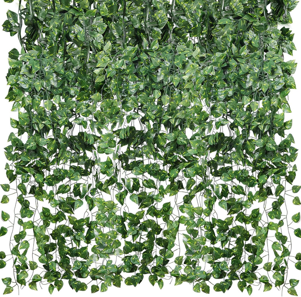 CEWOR Fake Vines for Room Decor 24 Pack 168ft Artificial Ivy Greenery Garland for Bedroom Wall Decor, Hanging Green Leaves for Party Wedding Christmas Decoration