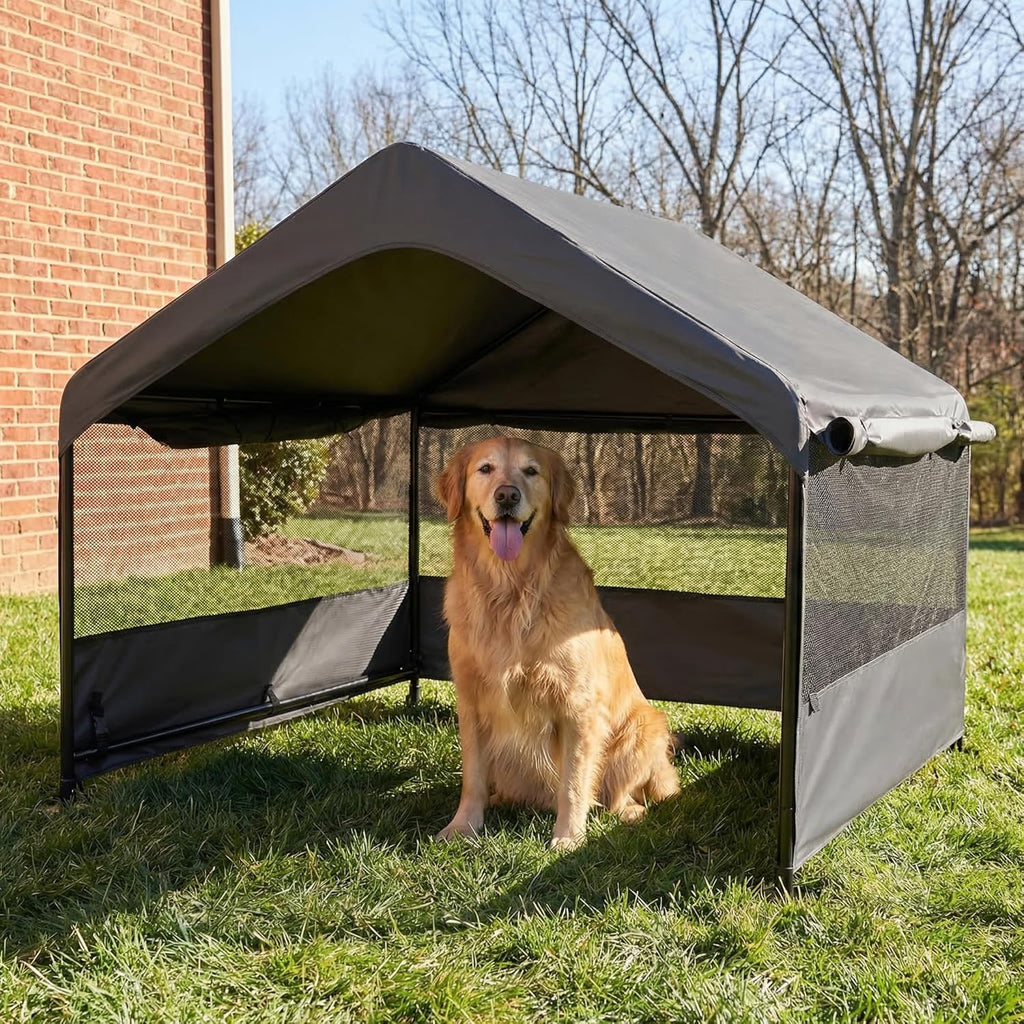 Outdoor Dog Tent, 4'x4'x3' Dog House Shade Shelter for Large Medium Pets