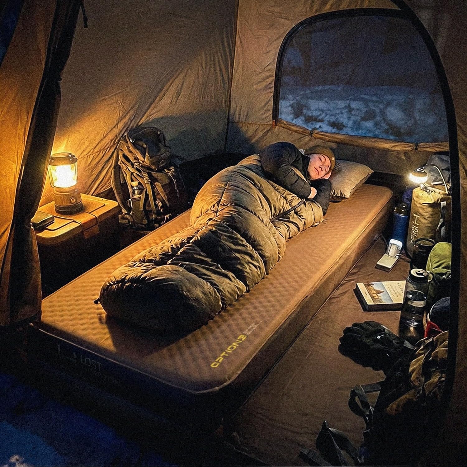 Lost Horizon Option3 Self-Inflating Foam Camping Mattress, Single, 4.5"