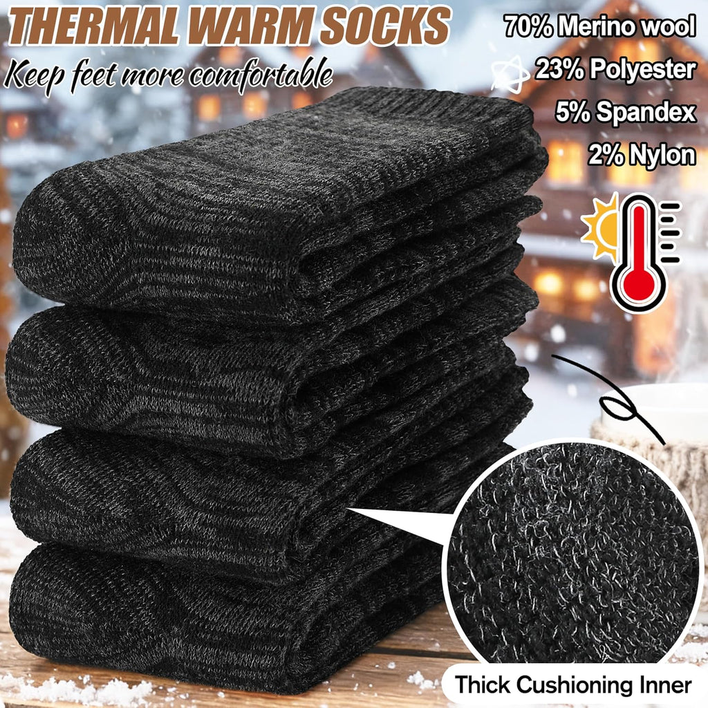 EBMORE Merino Wool Thermal Warm Winter Socks for Women Men
