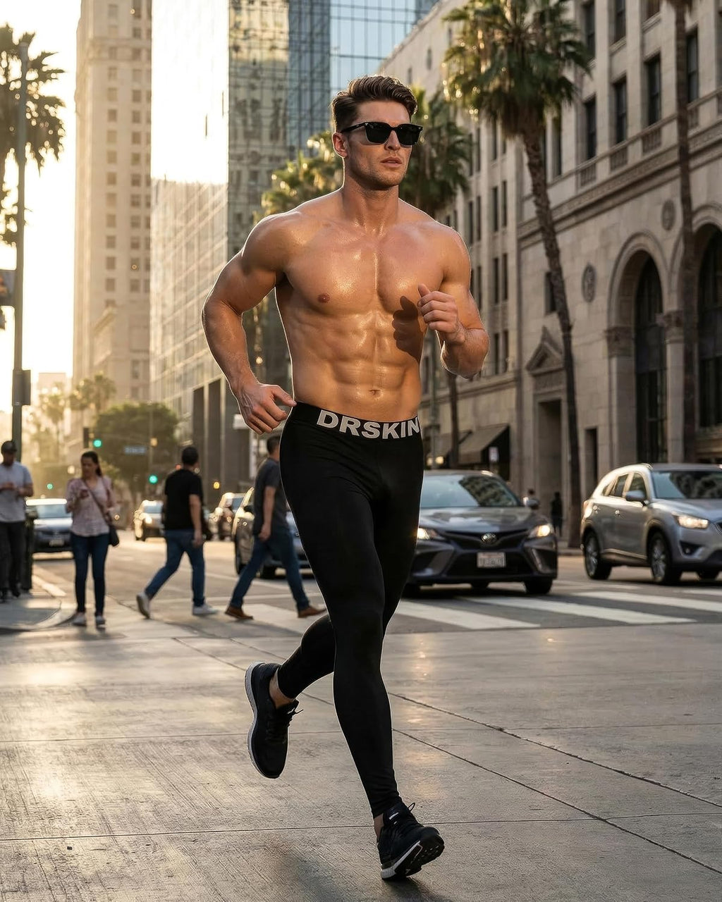 DRSKIN Men’s Compression Pants (5/4/3 Pack) Quick Dry Tights Leggings Sports Baselayer Running Gym Workout