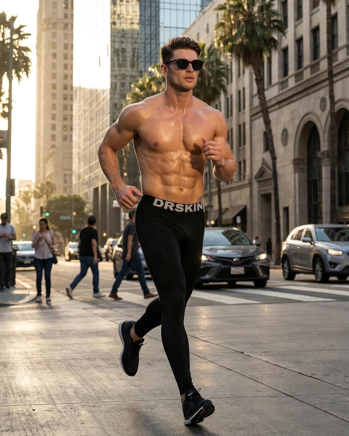 DRSKIN Men’s Compression Pants (5/4/3 Pack) Quick Dry Tights Leggings Sports Baselayer Running Gym Workout