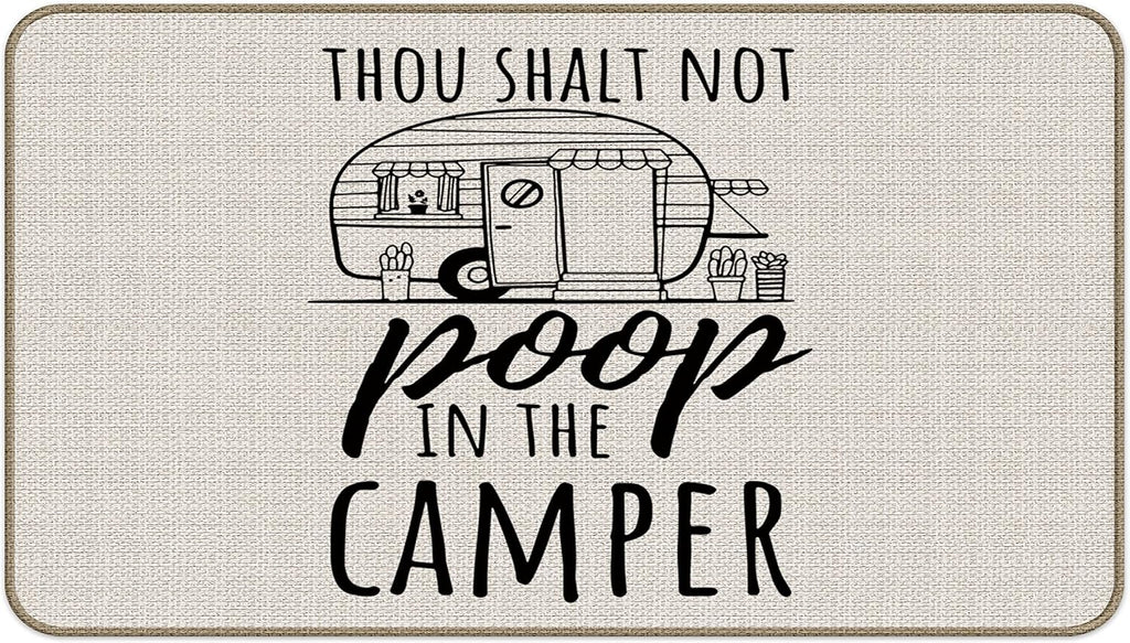 Deer Camping Door Mat - 30''x17'' Rustic Bathroom Rugs, Deer Rug, Cabin Rugs, Forest Rug, Camper Door Mat, RV Decor, Log Cabin Decor