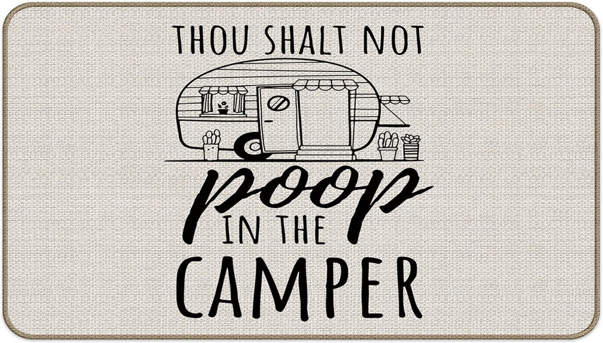 Deer Camping Door Mat - 30''x17'' Rustic Bathroom Rugs, Deer Rug, Cabin Rugs, Forest Rug, Camper Door Mat, RV Decor, Log Cabin Decor