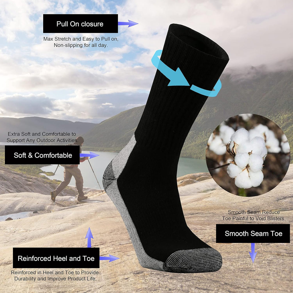 Ortis Cotton Cushion Crew Athletic Socks for Men Work Boot Sports Exercise