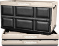 CleverMade Collapsible Storage Bins - Tan 3 Pack 62L - Stackable Containers Heavy Duty Capacity Folding Crates - Space-Saving for Home