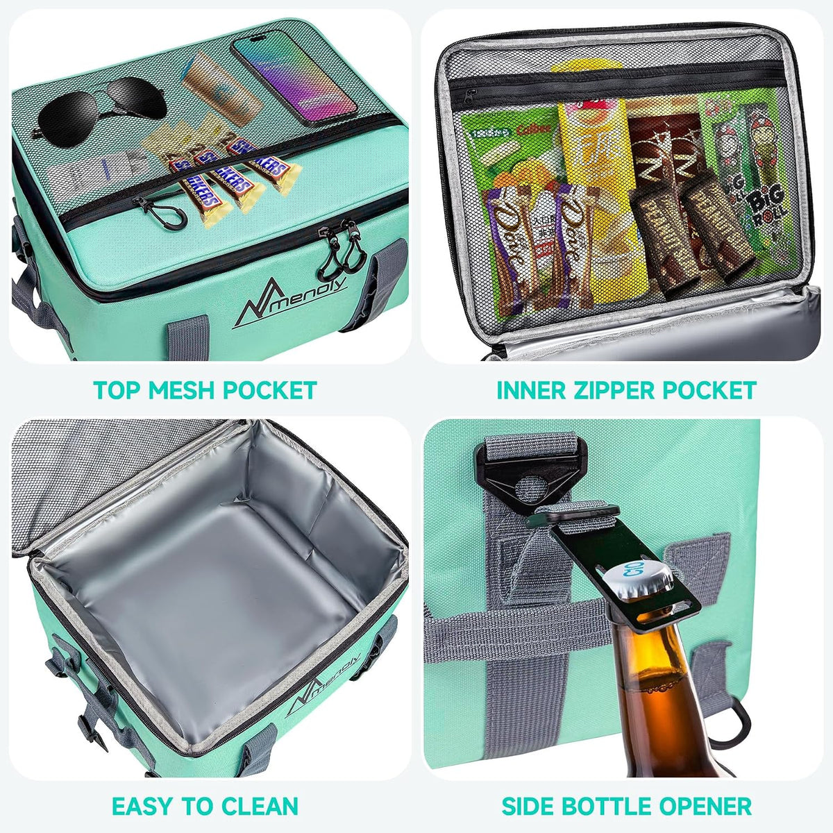 MENOLY Paddle Board Accessories Cooler, 25L Sup Kayak Deck Cooler Bag Fit 30 Cans with Bottle Opener, Adjustable Strap for Paddleboarding, Kayaking, Camping