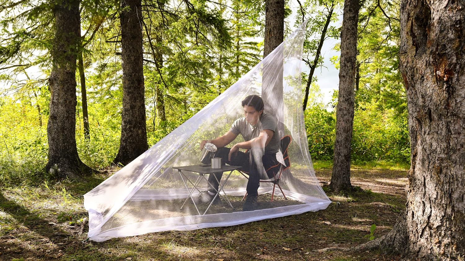 Coghlan's Hiker's Rectangular Mosquito Net – Lightweight Mesh Shelter for Camping, Backpacking, and Outdoor Insect Protection – Includes Corner Rings and Carry Bag – 79”H x 83”L x 57”W