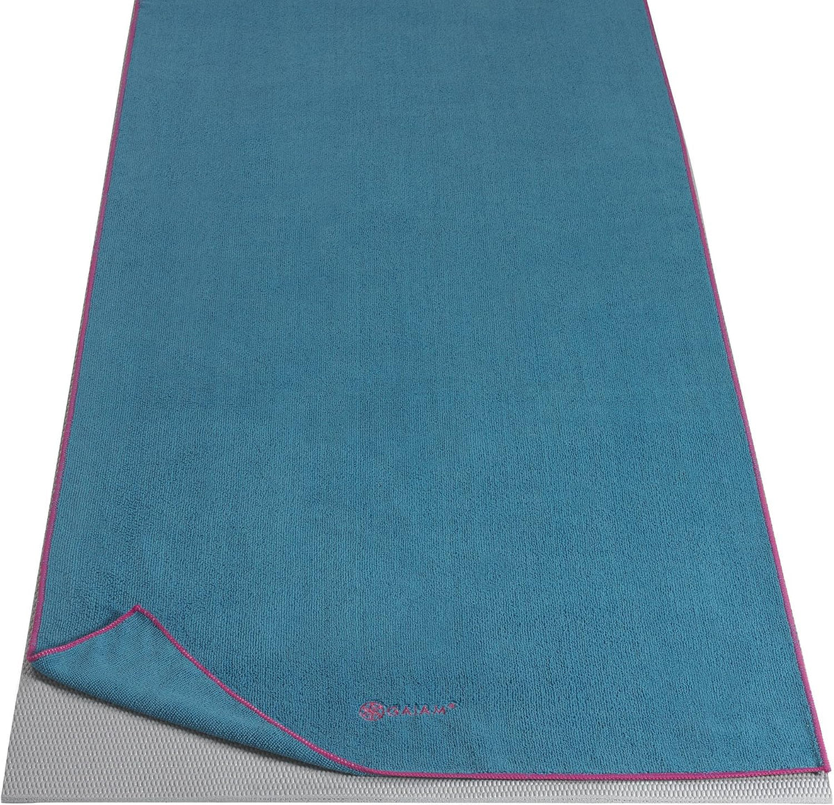 Gaiam Yoga Mat Towel, Non-Slip Microfiber, Hot Yoga (Heron Lilac)