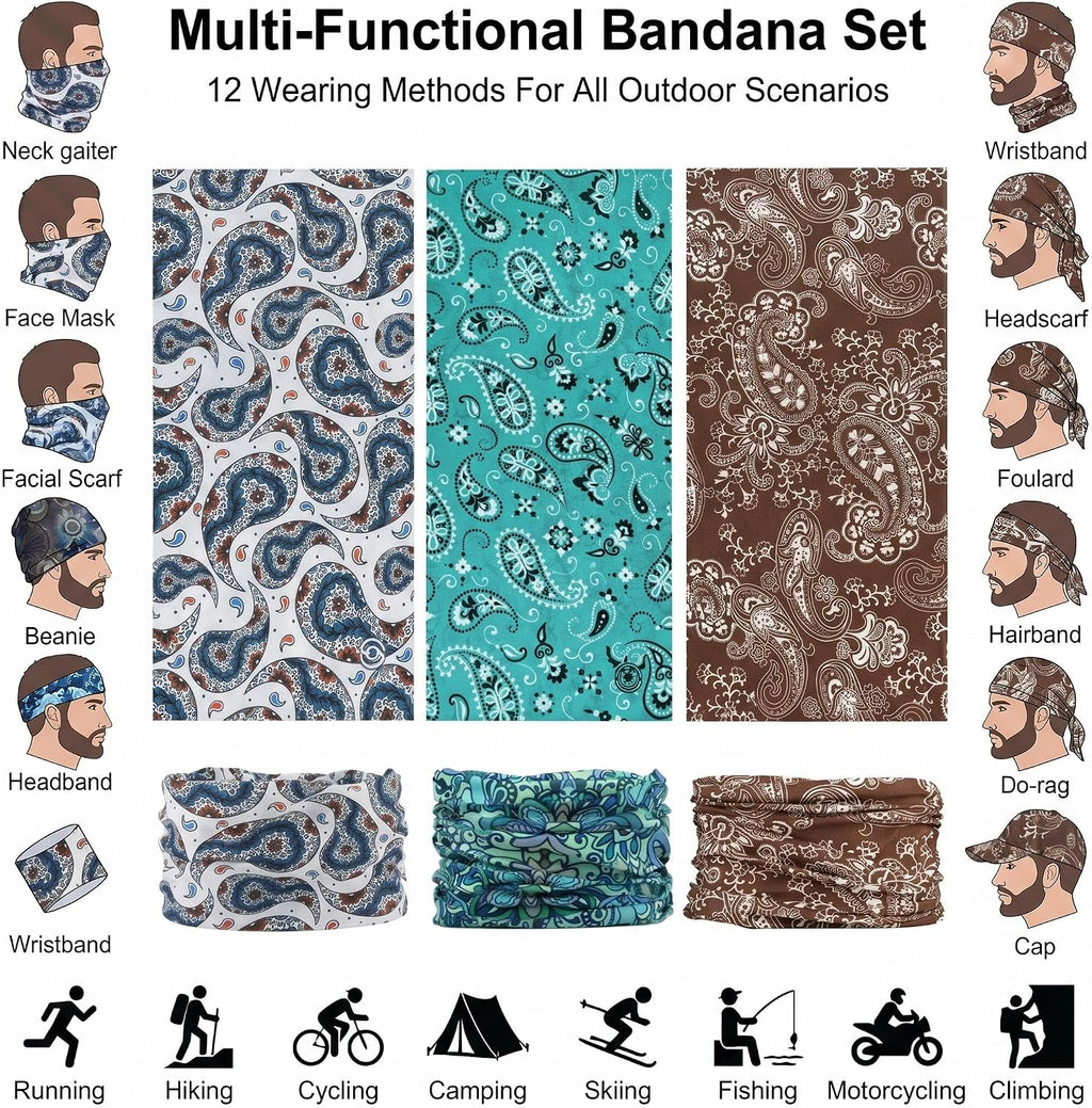 9 PCS Summer UV Protection Multi-functional Headband Neck Gaiter Head Wrap