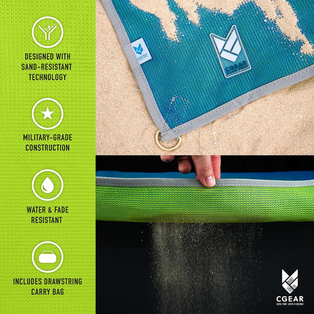 CGEAR Original Sand-Free Outdoor Camping Mat – Beach, Picnic & Camping Ground Mat with Carry Pouch