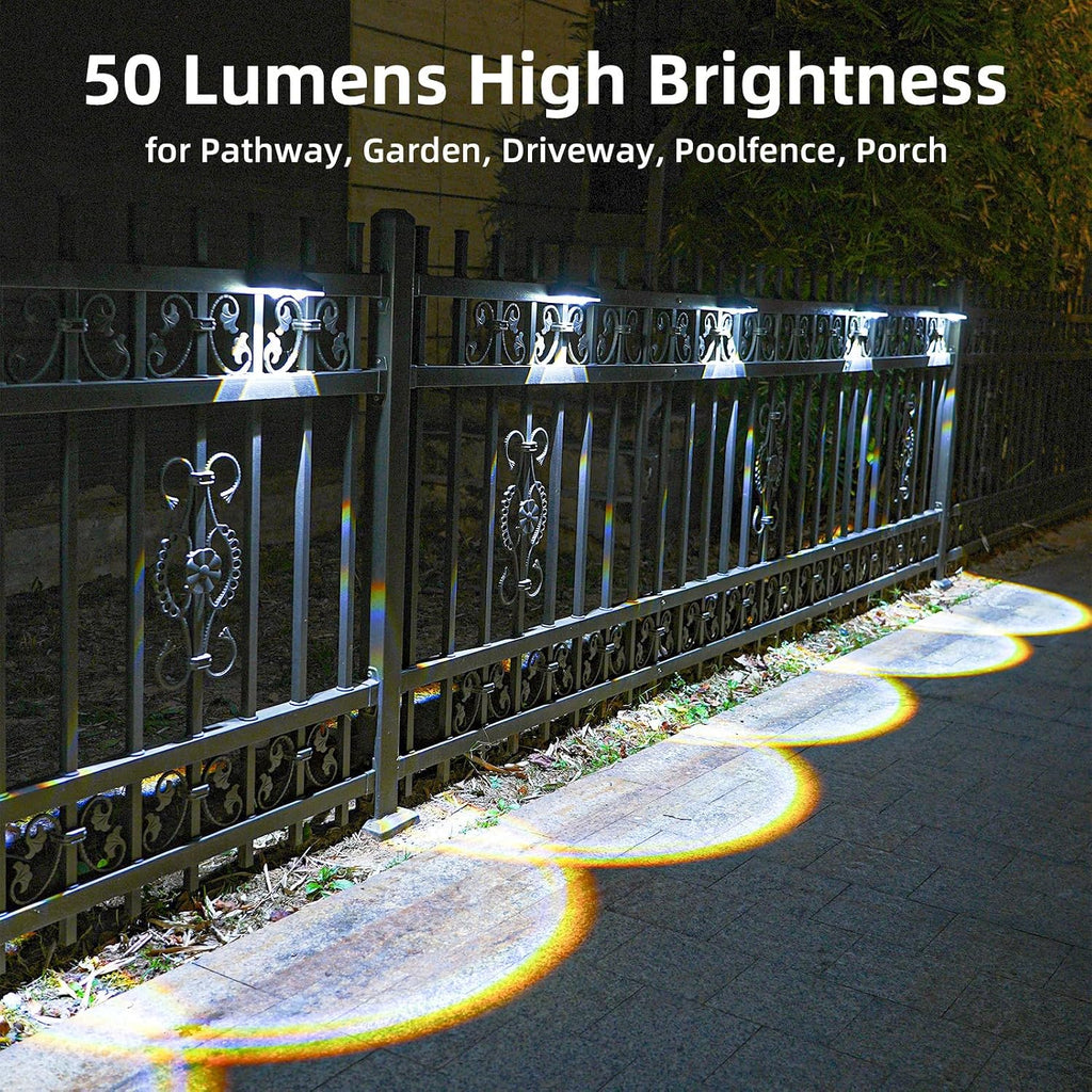 EGOBOO Outdoor Solar Lights for Fence, 12H Runtime, IP65 Waterproof, 6 Pack