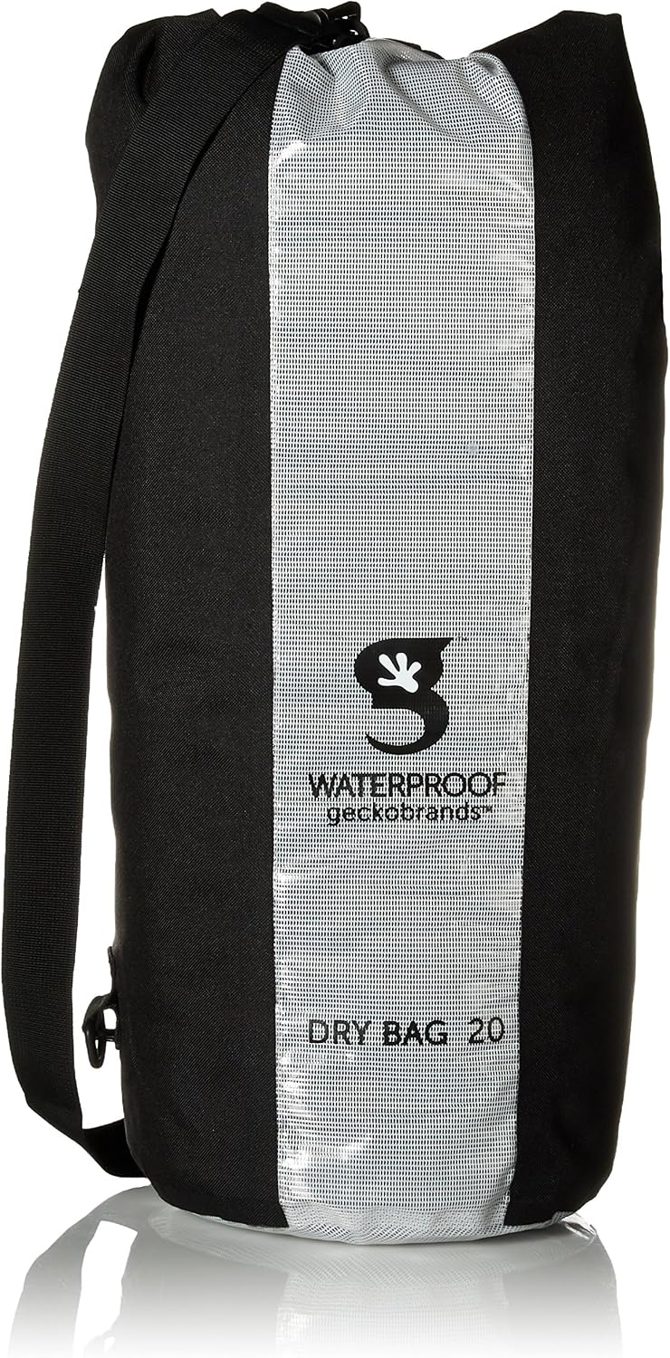 geckobrands Durable View Dry Bag – Waterproof Roll Top Dry Bag with Translucent Front Panel for Easy Identification