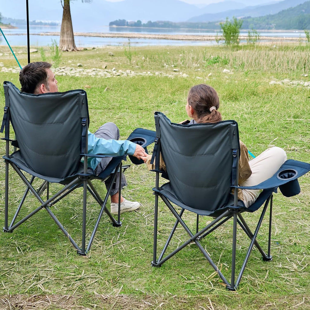 TIMBER RIDGE 2 Pack Oversized Folding Camping Chair for Adults