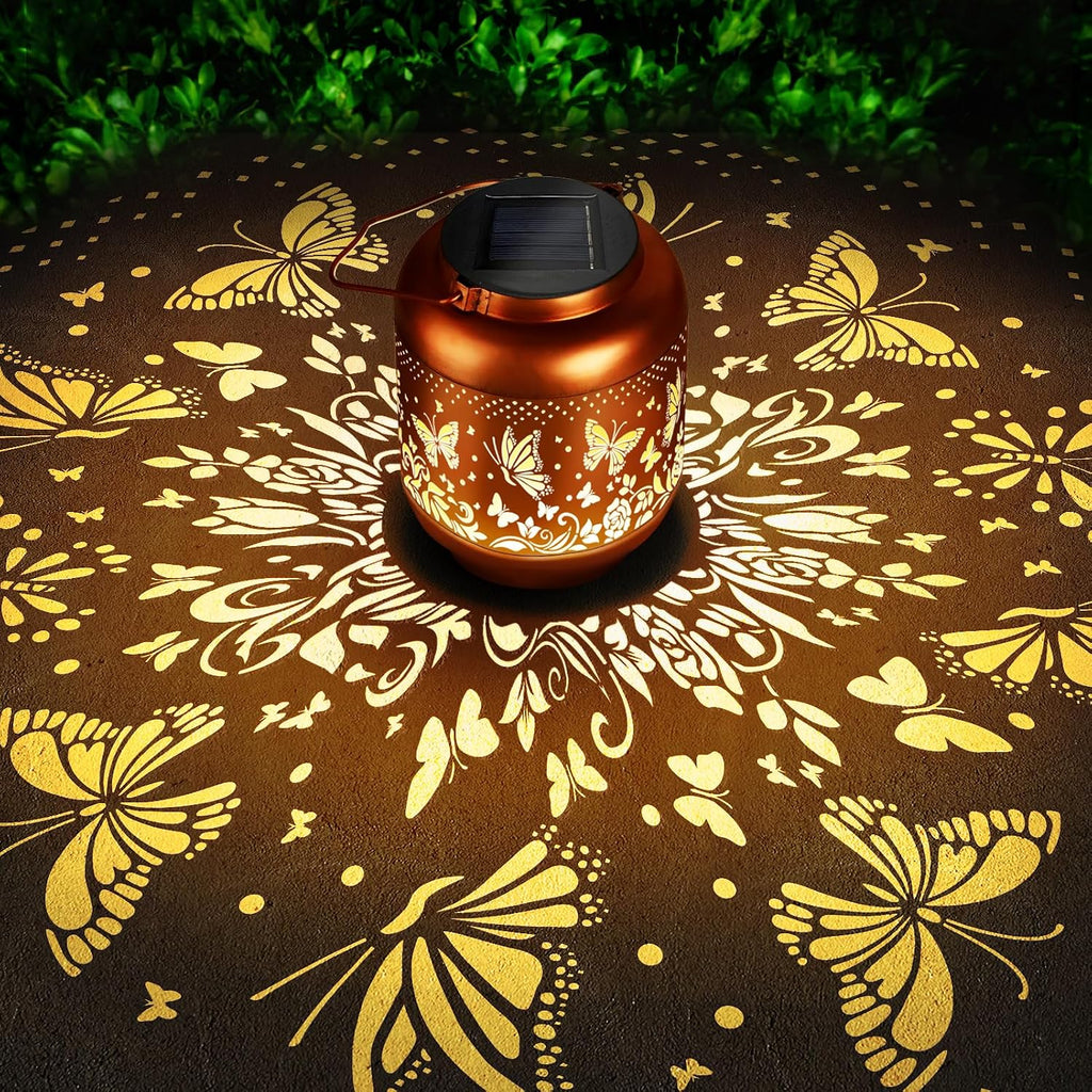 Mothers Day Gifts Butterfly Solar Lanterns Garden Decor Birthday Gifts for Women Mom Grandma Hanging Solar Lights Outdoor Waterproof Decoration for Outside LED Lanterns for Yard Patio Lawn