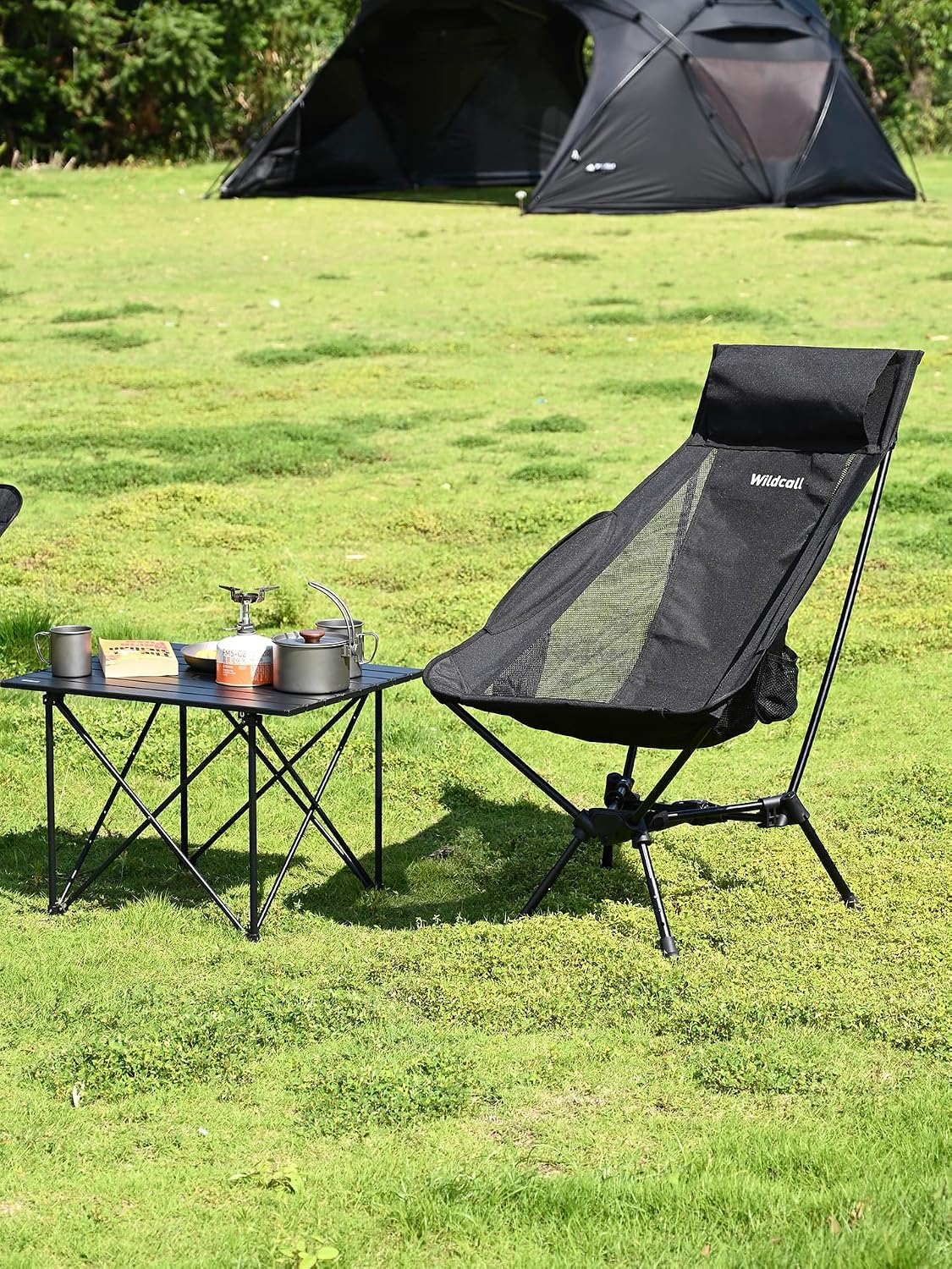 WildCall Lightweight Folding Camping Chair Anti-Sinking Chair, High Back