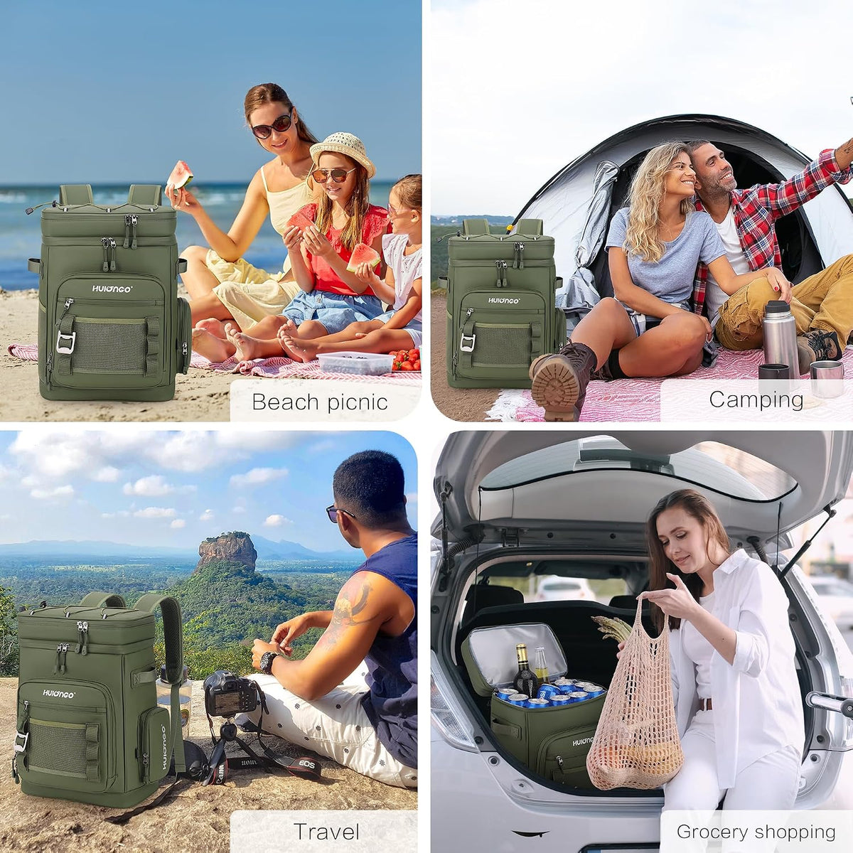 Hulongo Large Waterproof Insulated Cooler Backpack, 30L, 48Cans