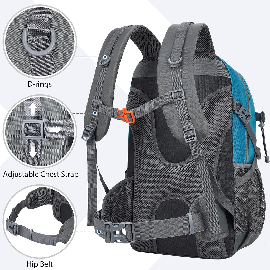 Hiking Backpack 30L Lightweight Travel Daypack Small Day Pack for Men Women Outdoor Camping Backpacking, Blue