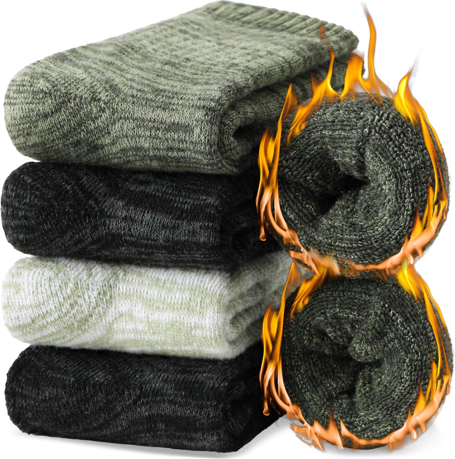 EBMORE Merino Wool Thermal Warm Winter Socks for Women Men