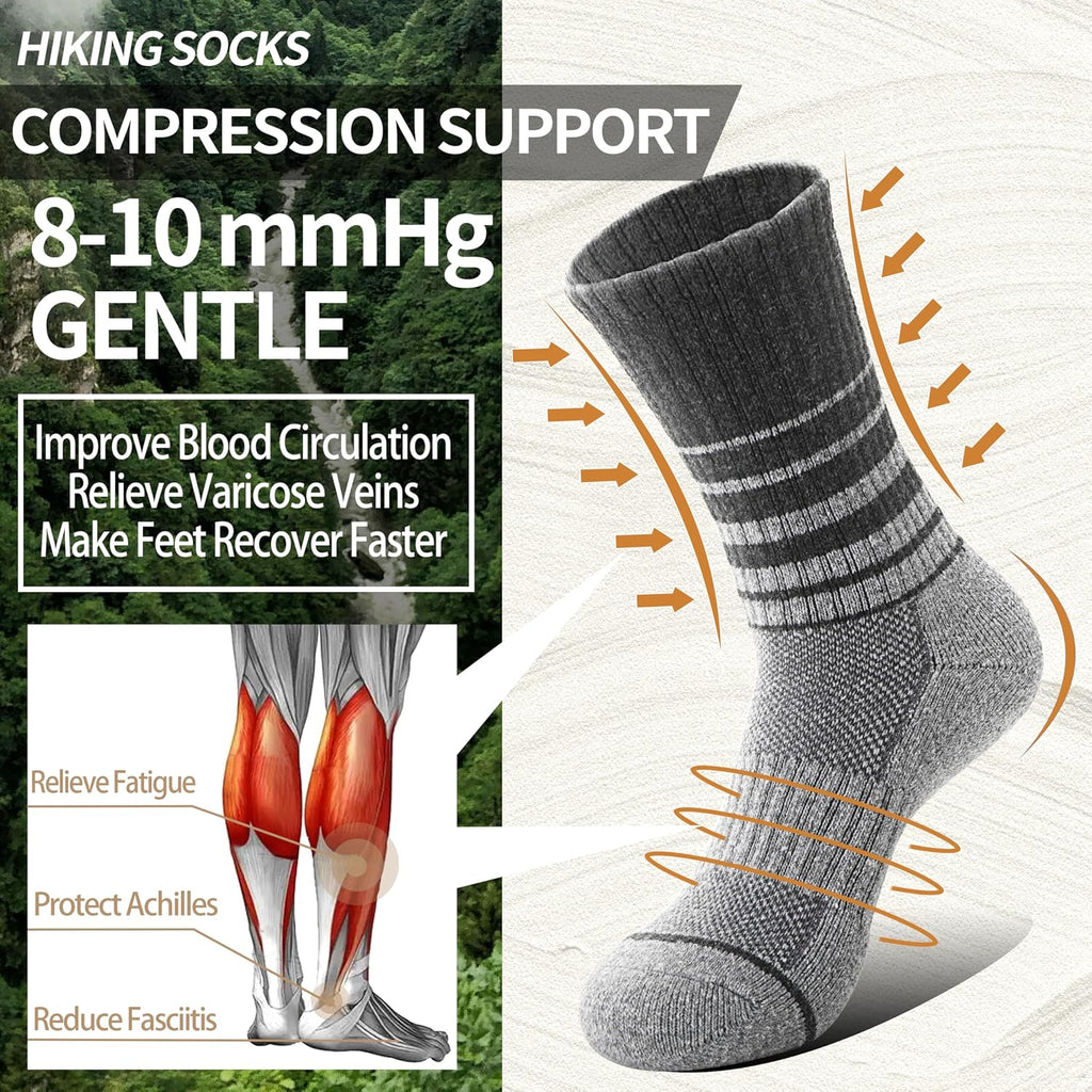 Anlisim Merino Wool Hiking Running Socks for Women, Boot Work Crew Socks