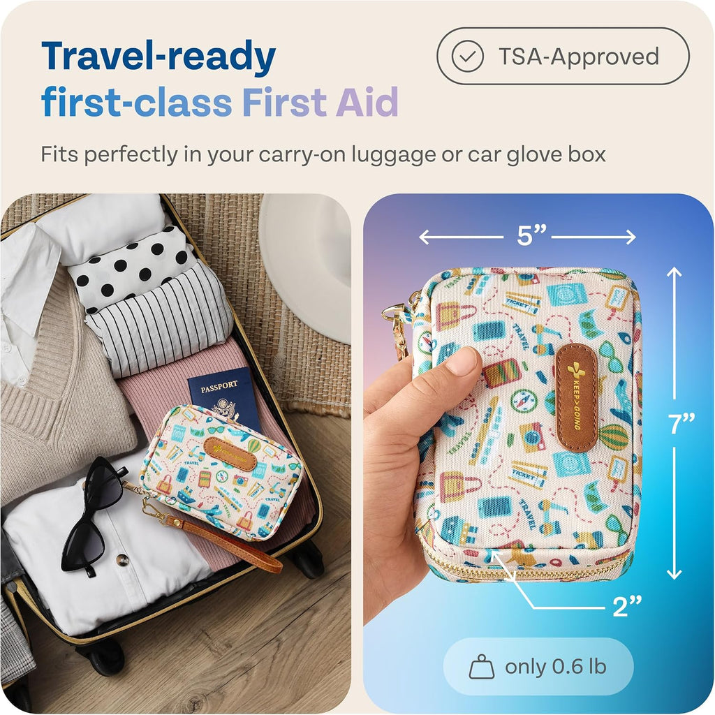KeepGoing Travel First Aid Kit - TSA-Approved Travel Size