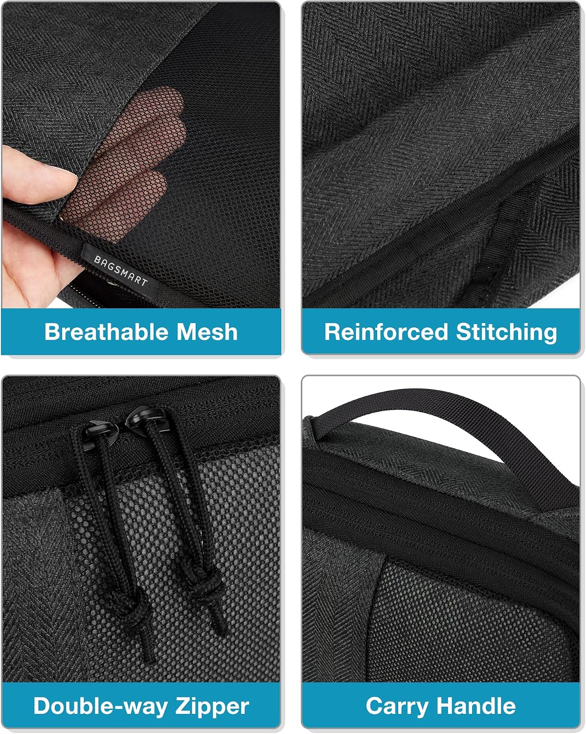 BAGSMART Compression Packing Cubes for Travel, 4 Set Luggage Organizer Bags