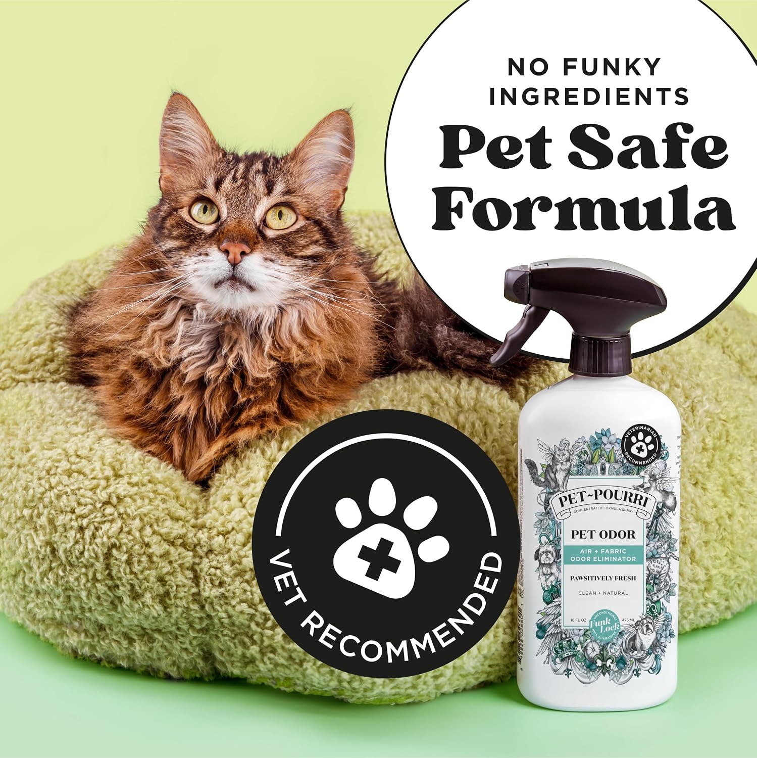 Pet-Pourri Pawsitively Fresh Pet Odor Deodorizer Spray, 16 Fl Oz, Up to 800 Uses, Air + Fabric Odor Remover with Essential Oils & Plant Based Ingredients, Vet Recommended, Pineapple, Jasmine & Pear