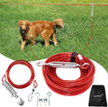 Dog Runner for Yard, Trolley System, 100FT+15FT, Red