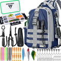 Ghosthorn Fishing Tackle Backpack with Tackle Boxes Rod Holder Fishing Bag