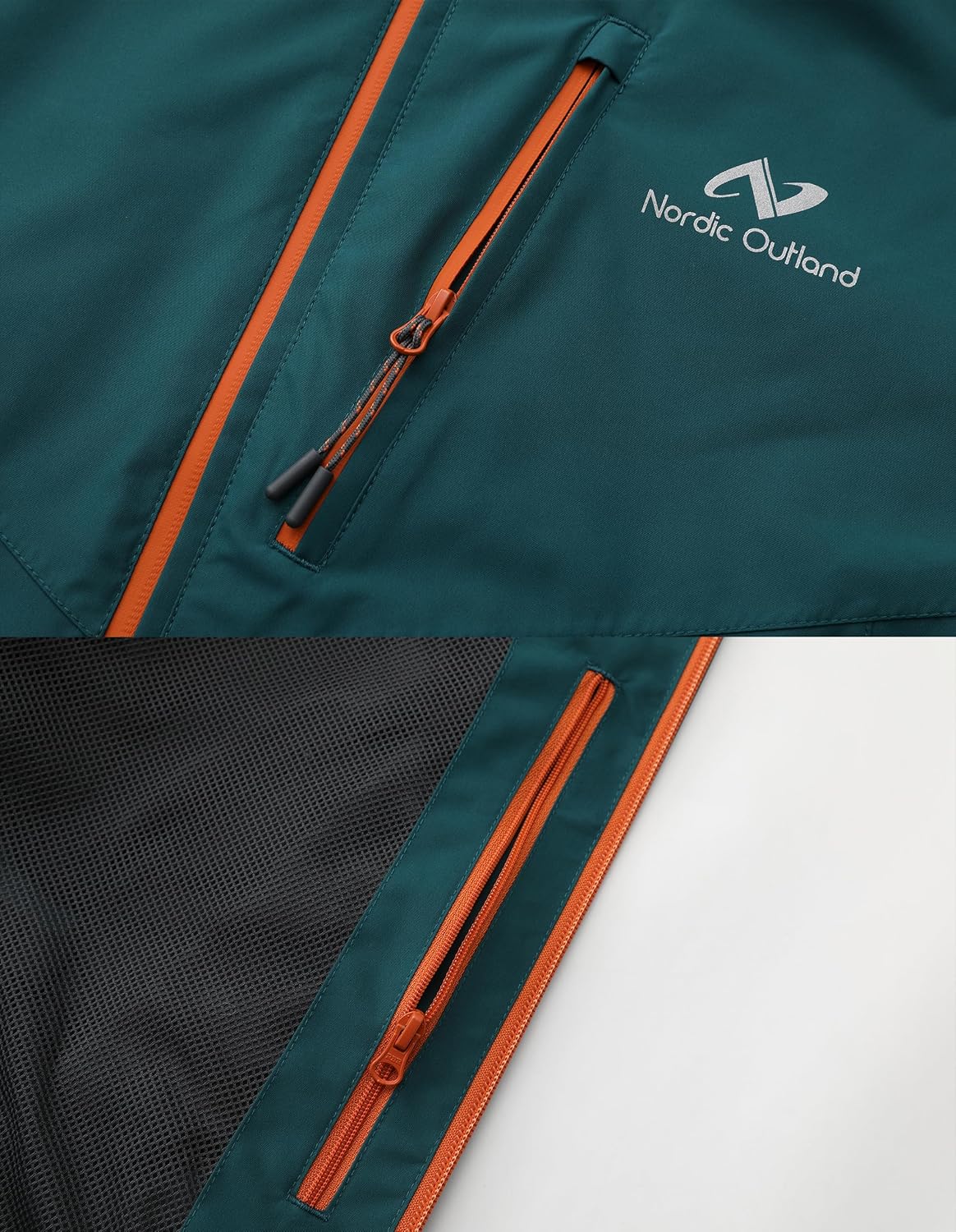 NORDIC OUTLAND Mens Lightweight Hooded Waterproof Rain Jacket Breathable Raincoat Shell for Outdoor Mountain Hiking