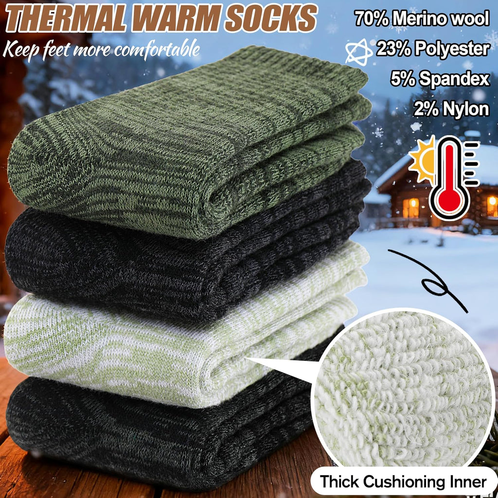 EBMORE Merino Wool Thermal Warm Winter Socks for Women Men