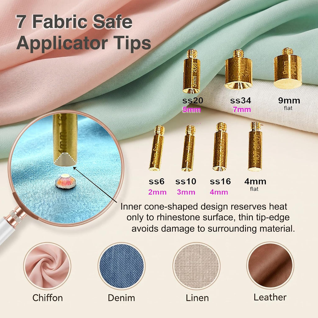 esseelove Hotfix Applicator, DIY Hot Fix Rhinestone Setter, Hot Fixed Wand Kit, 4536 Pcs, AB, Clear, 12 Colors, Gem Picker, Brush, Trays, Bag, Bedazzler Kit with Rhinestones