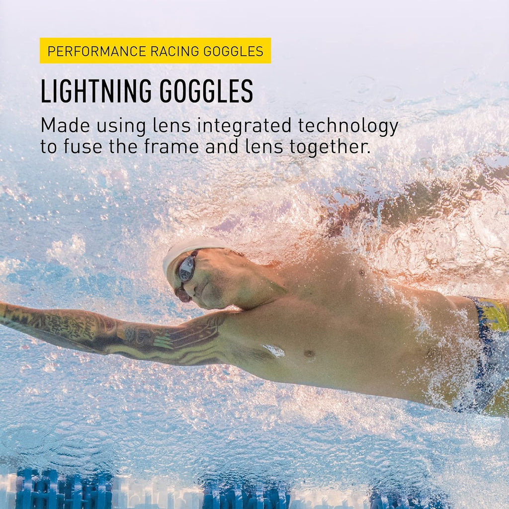 FINIS Lightning Goggles - Competitive Swim Goggles for Women & Men - Adjustable Straps - With 4 Interchangeable Nose Pieces