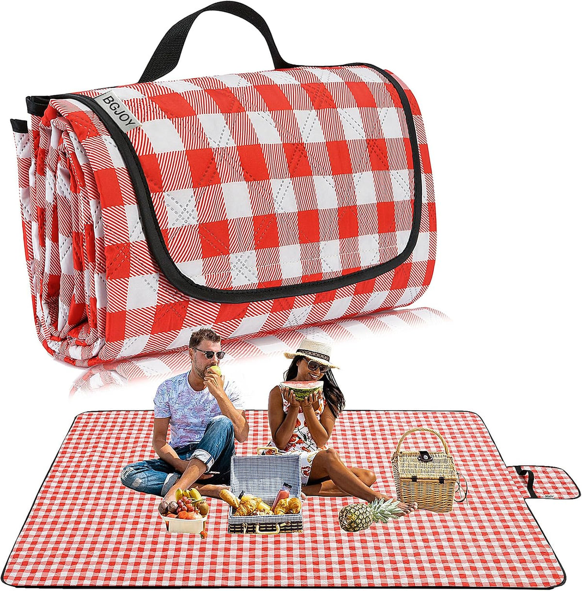 Large Picnic Blanket Beach Blanket Waterproof Sandproof Outdoor Blanket Foldable Beach Mat Sandfree Handy Mat with Carry Strap Lightweight Beach Mat fit 2 to 4 Adults for Beach Grass Lawn Park