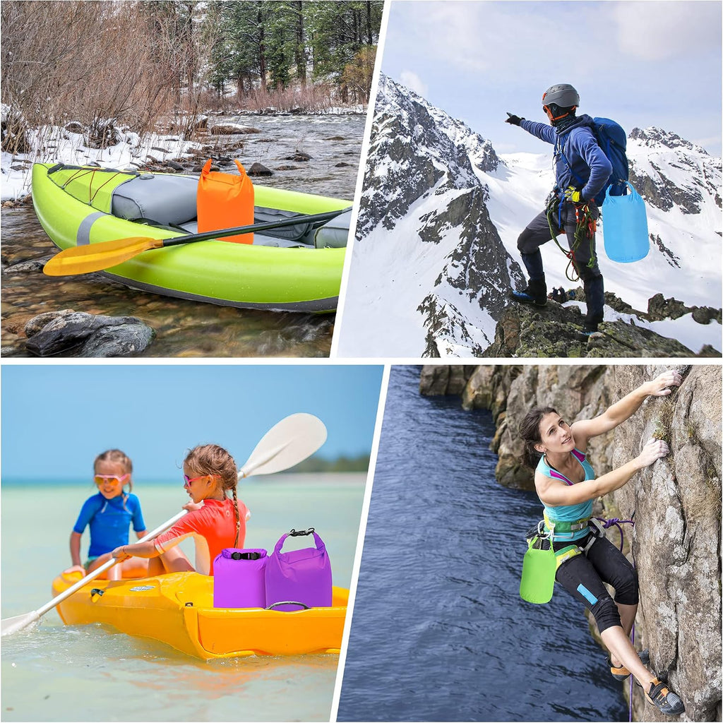 Desoto Waterproof Dry Bag 2 packs, 2L/5L/10L/20L/40L/70L Dry Sack Lightweight Portable, Dry Storage Bag to Keep Gear Dry Clean for Kayaking, Gym, Hiking, Swimming, Camping