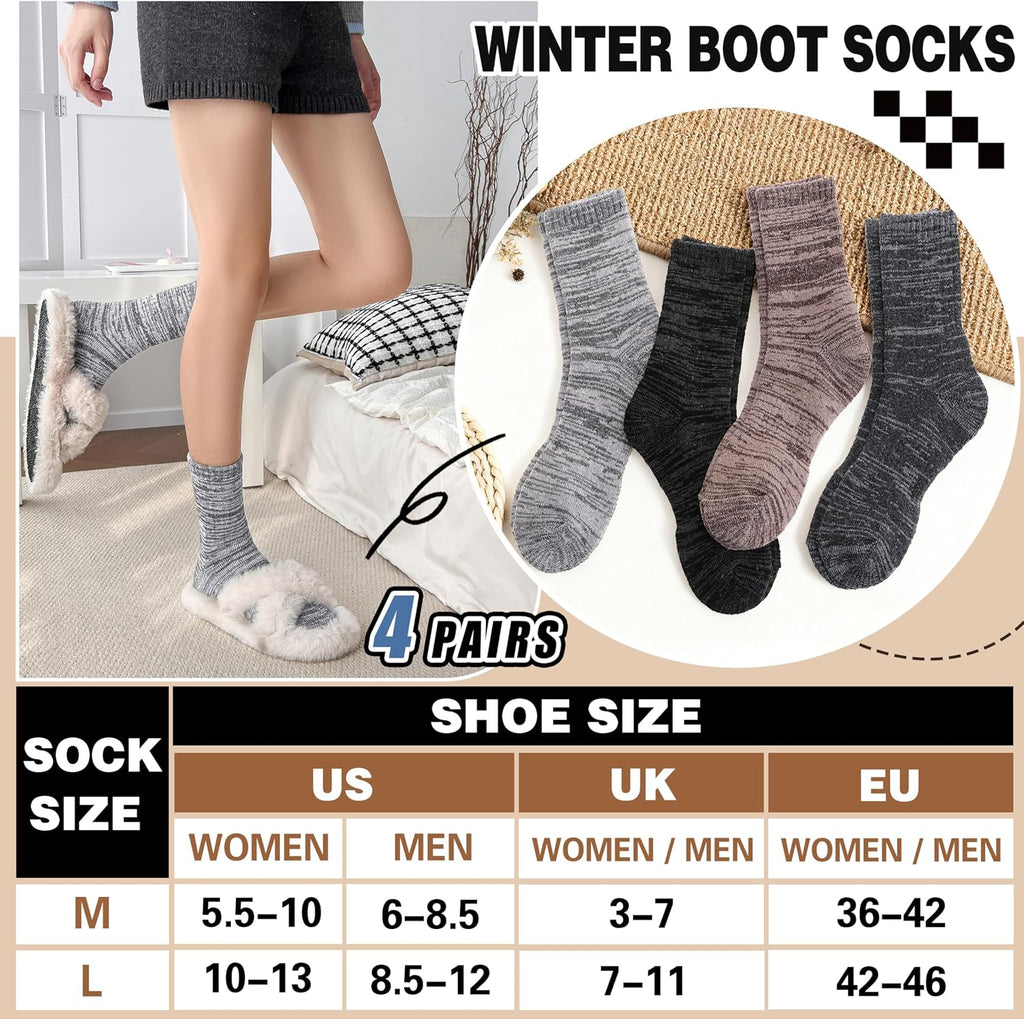 EBMORE Merino Wool Thermal Warm Winter Socks for Women Men