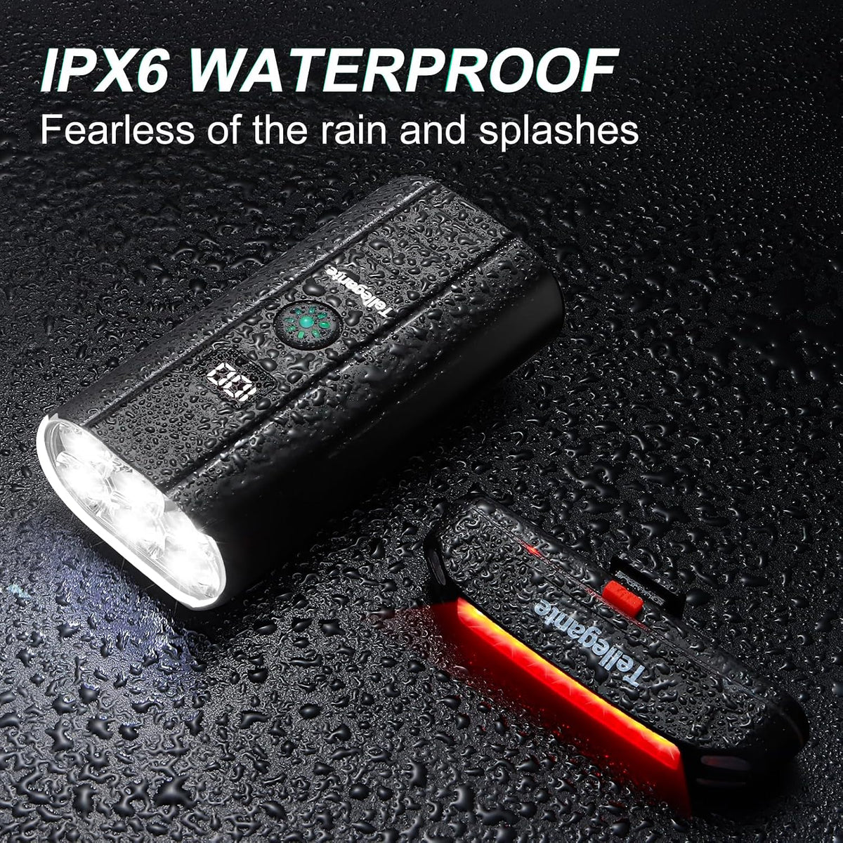 Super Bright 6 LED Bike Lights, 6400mAh USB C Rechargeable Bicycle Lights