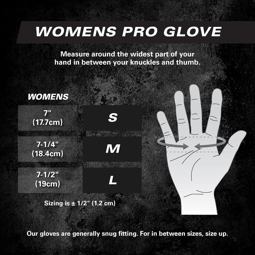 Harbinger Women's Pro Gloves with Vented Cushioned Leather Palm for Weightlifting, Training, Fitness, and Gym Workouts