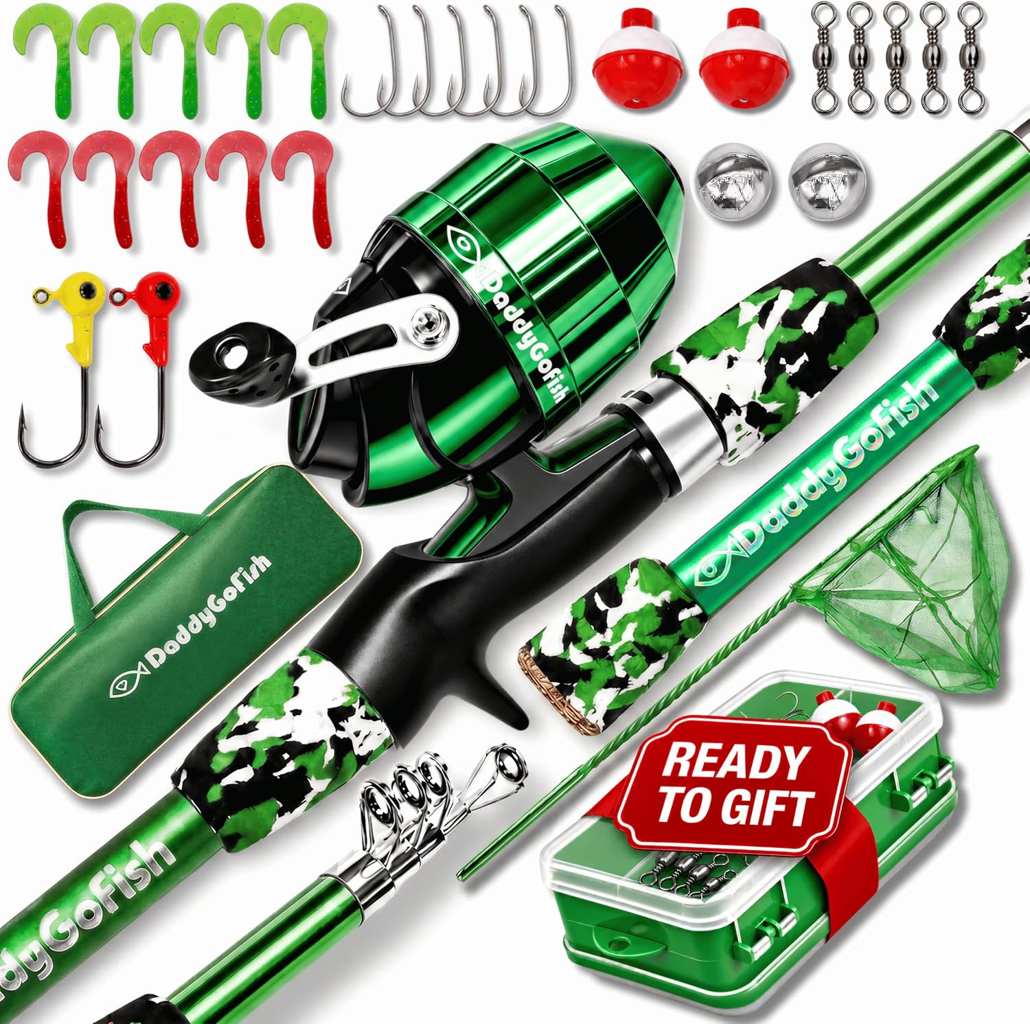 Kids Fishing Pole for Boys, Girls & Youth Age, Toddler Fishing Pole Set Kit