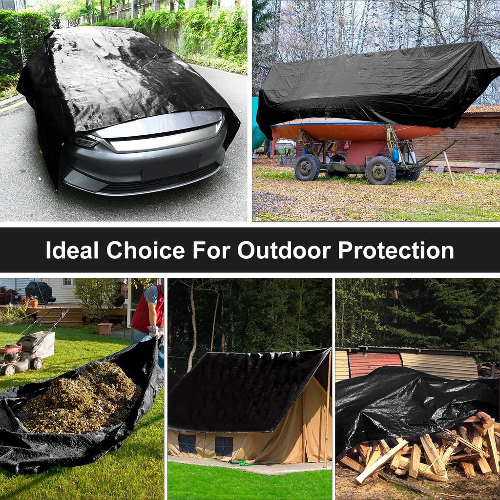 Tarp 12x14 Feet, 12 Mil tarps Heavy Duty Waterproof, Black