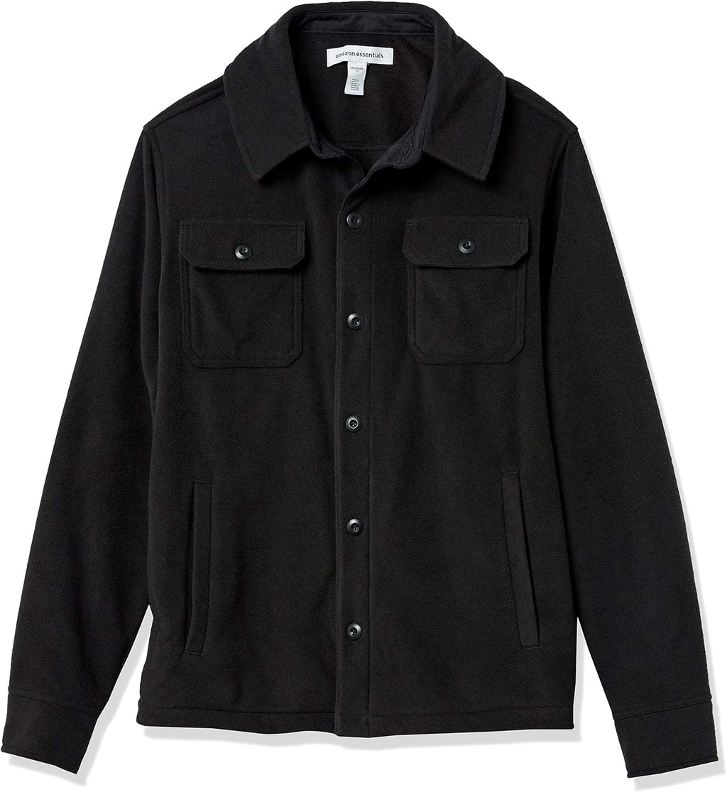 Amazon Essentials Men's Long-Sleeve Polar Fleece Shirt Jacket for Winter, Jackets